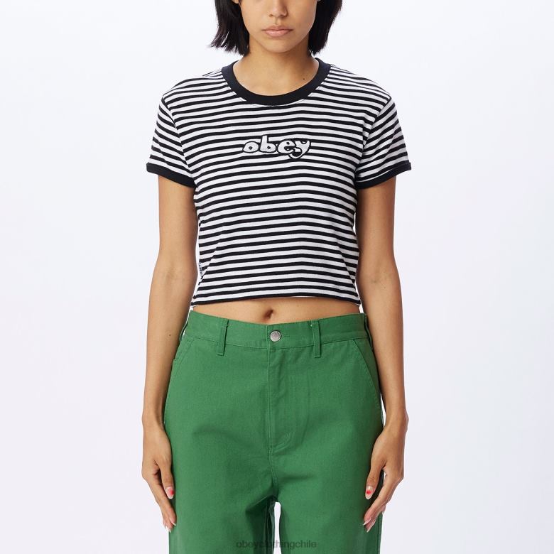 ropa 40VX729 mujer playeras ringer bebé de zoe OBEY negro múltiple