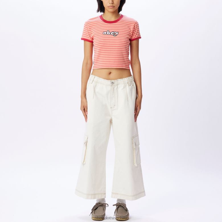 ropa 40VX730 mujer playeras ringer bebé de zoe OBEY ponche rosa multi