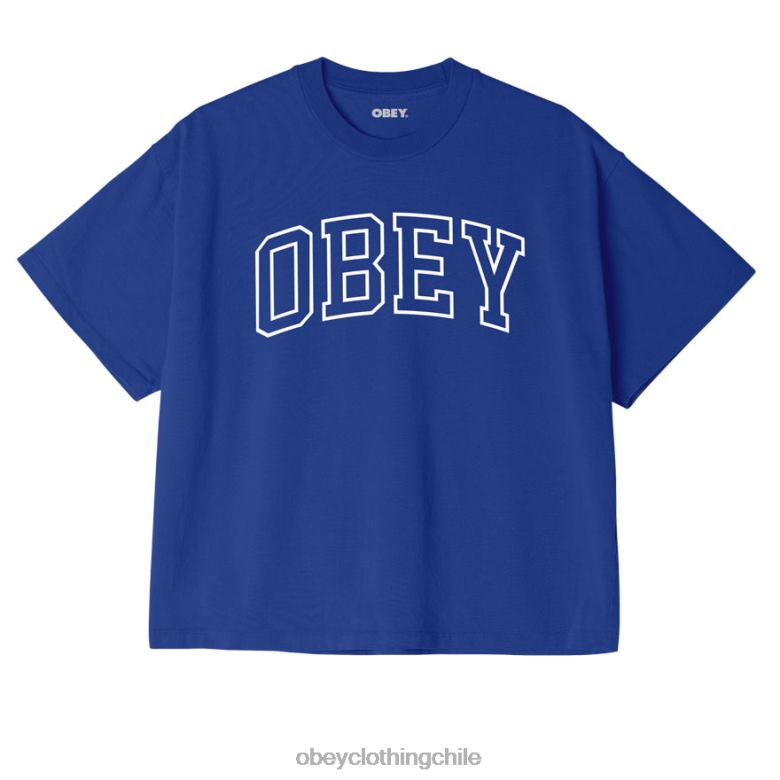 ropa 40VX737 mujer camiseta corta universitaria personalizada OBEY surf azul