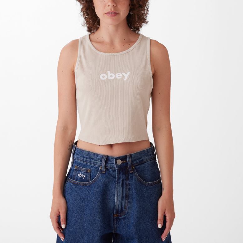 ropa 40VX741 mujer tanque megan costilla minúscula OBEY arcilla