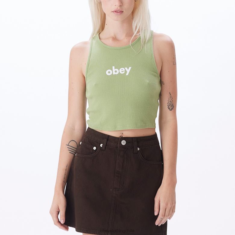 ropa 40VX742 mujer tanque megan costilla minúscula OBEY helecho