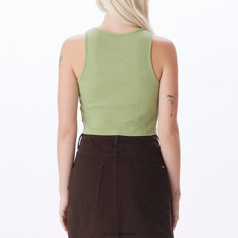 ropa 40VX742 mujer tanque megan costilla minúscula OBEY helecho