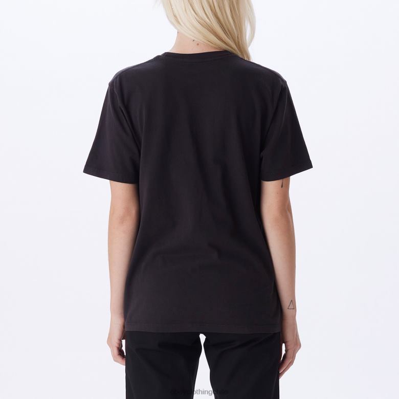 ropa 40VX744 mujer Camiseta con tinte pigmentado de fácil elección de objetivo querubín OBEY negro digital