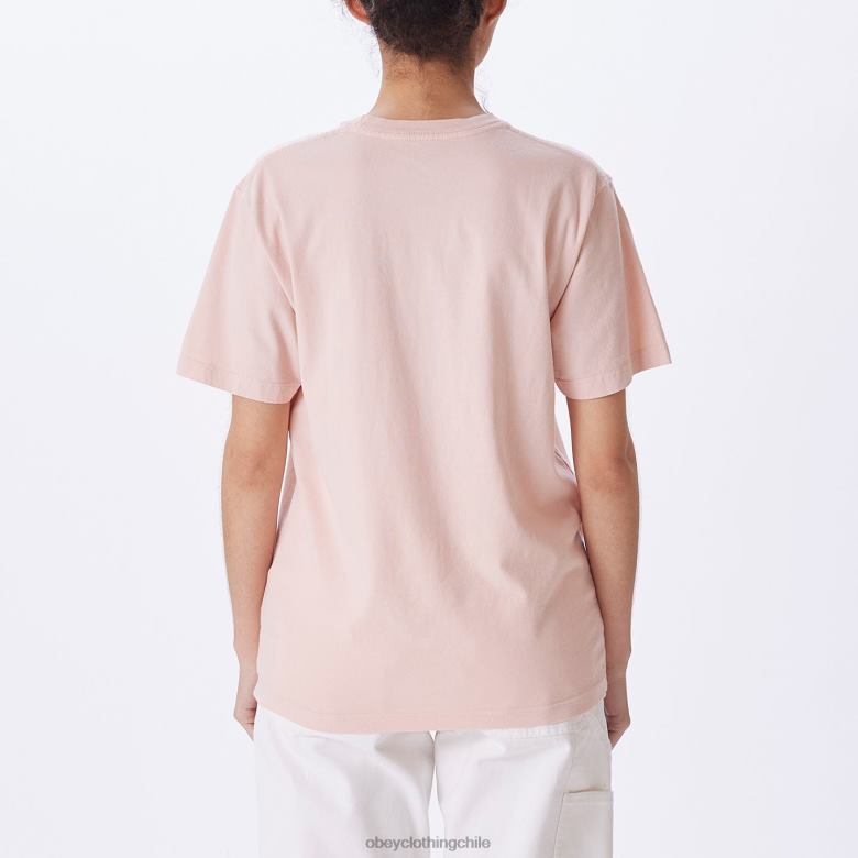 ropa 40VX745 mujer camiseta de elección de tinte de pigmento de malas hierbas OBEY arcilla rosa