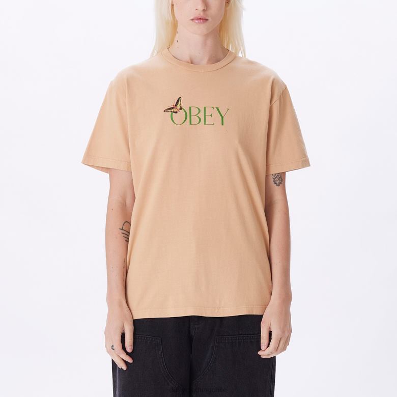 ropa 40VX747 mujer camiseta con elección de tinte pigmentado de mariposa OBEY pata de conejo