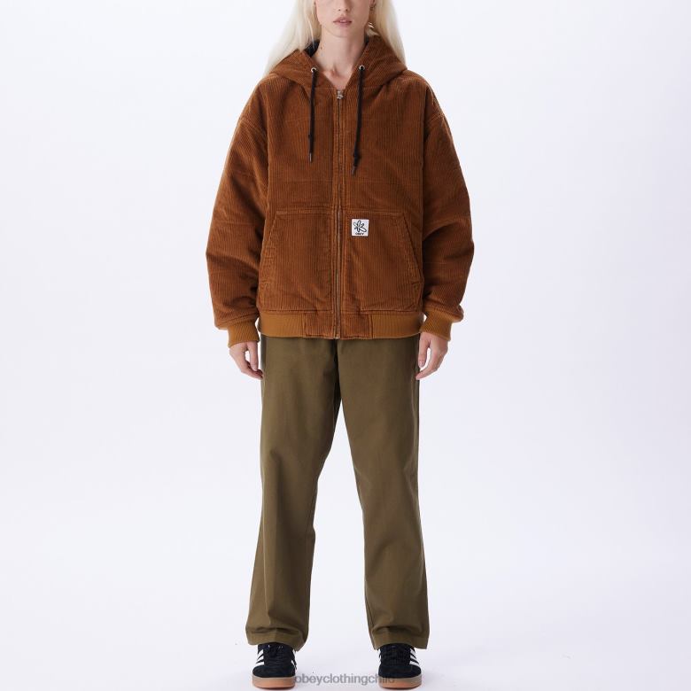 ropa 40VX641 mujer siempre bombardero OBEY madera de catechu