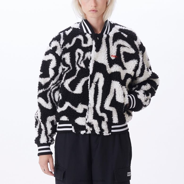 ropa 40VX643 mujer chaqueta universitaria laberinto OBEY negro múltiple