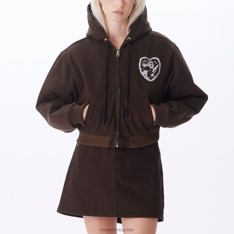 ropa 40VX646 mujer chaqueta bomber salina OBEY java marrón