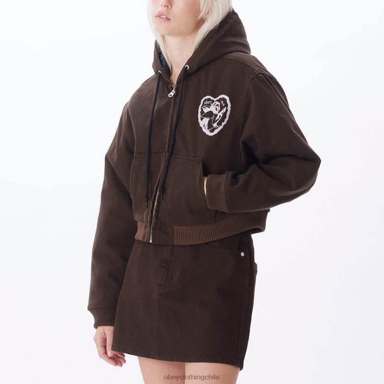 ropa 40VX646 mujer chaqueta bomber salina OBEY java marrón