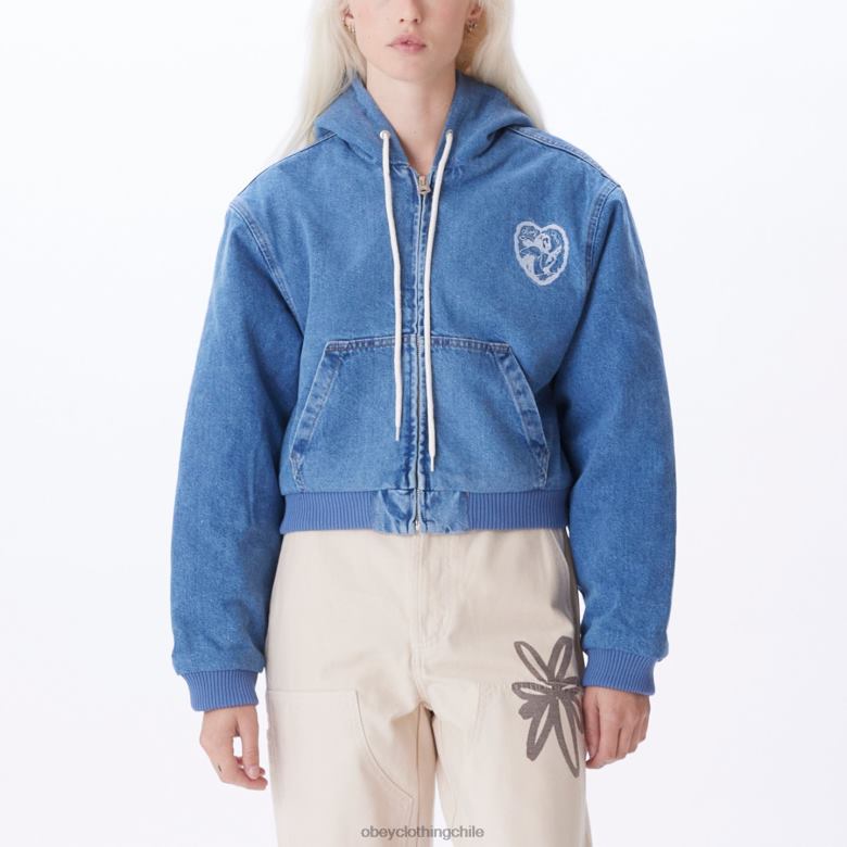 ropa 40VX647 mujer chaqueta bomber salina OBEY índigo claro