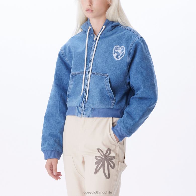 ropa 40VX647 mujer chaqueta bomber salina OBEY índigo claro
