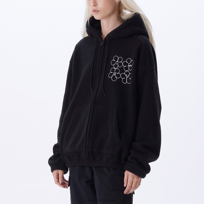 ropa 40VX652 mujer chaqueta con capucha oportunidad OBEY negro