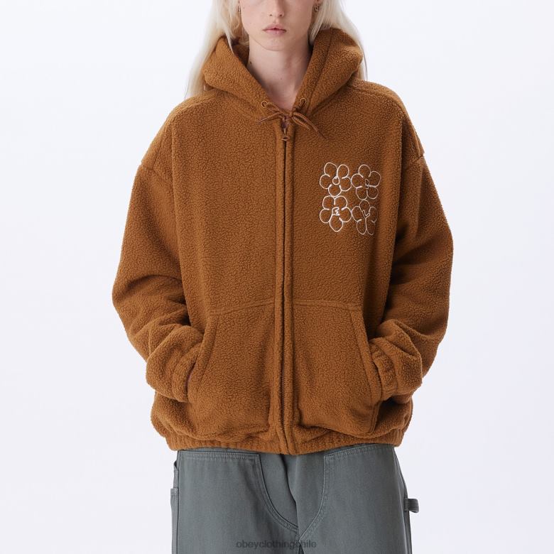 ropa 40VX653 mujer chaqueta con capucha oportunidad OBEY madera de catechu