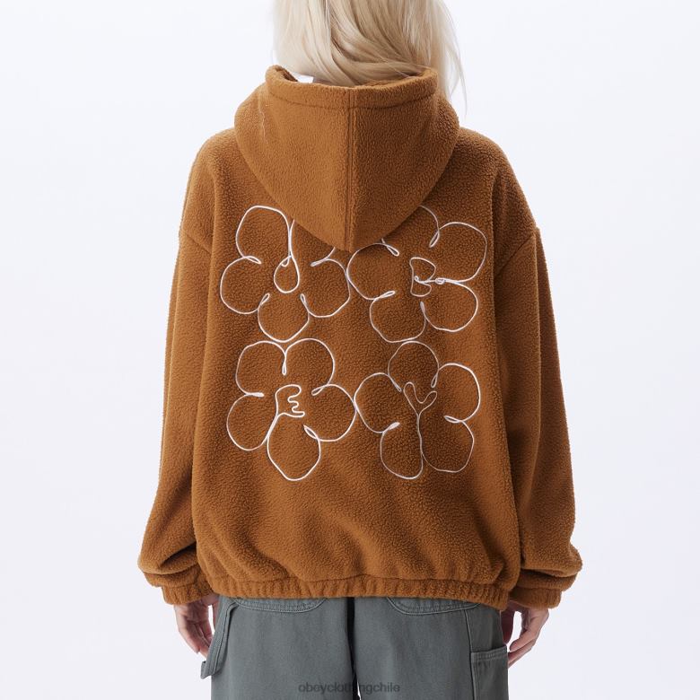 ropa 40VX653 mujer chaqueta con capucha oportunidad OBEY madera de catechu