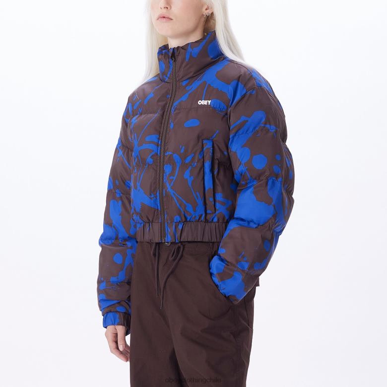 ropa 40VX655 mujer chaqueta acolchada elixir OBEY java marrón multi