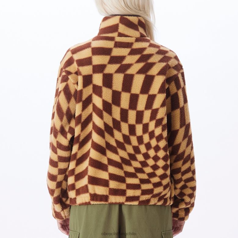 ropa 40VX673 mujer chaqueta ondulada pop-over OBEY sepia múltiple