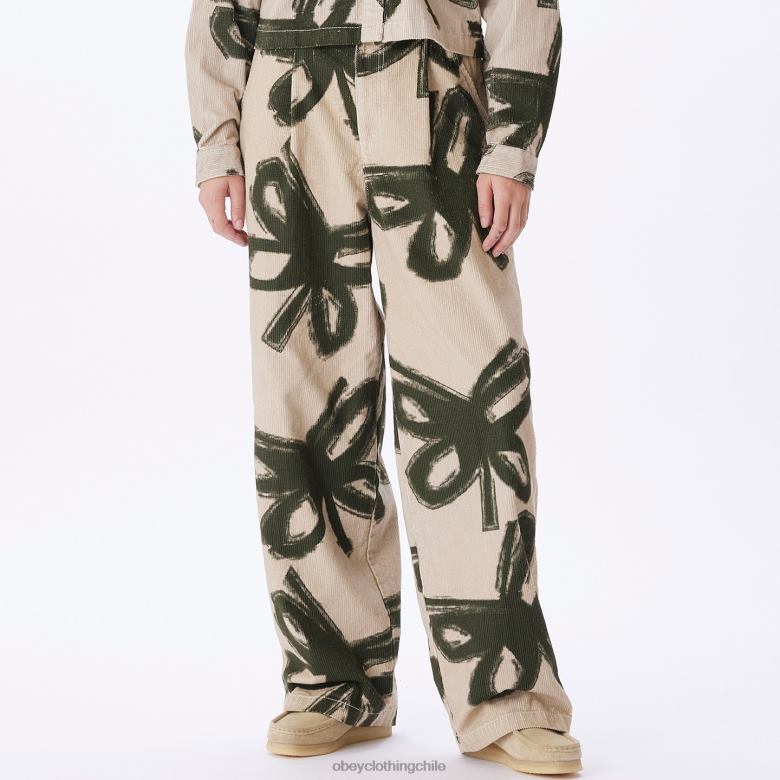 ropa 40VX650 mujer pantalón nabi baggy de pana OBEY arcilla multi