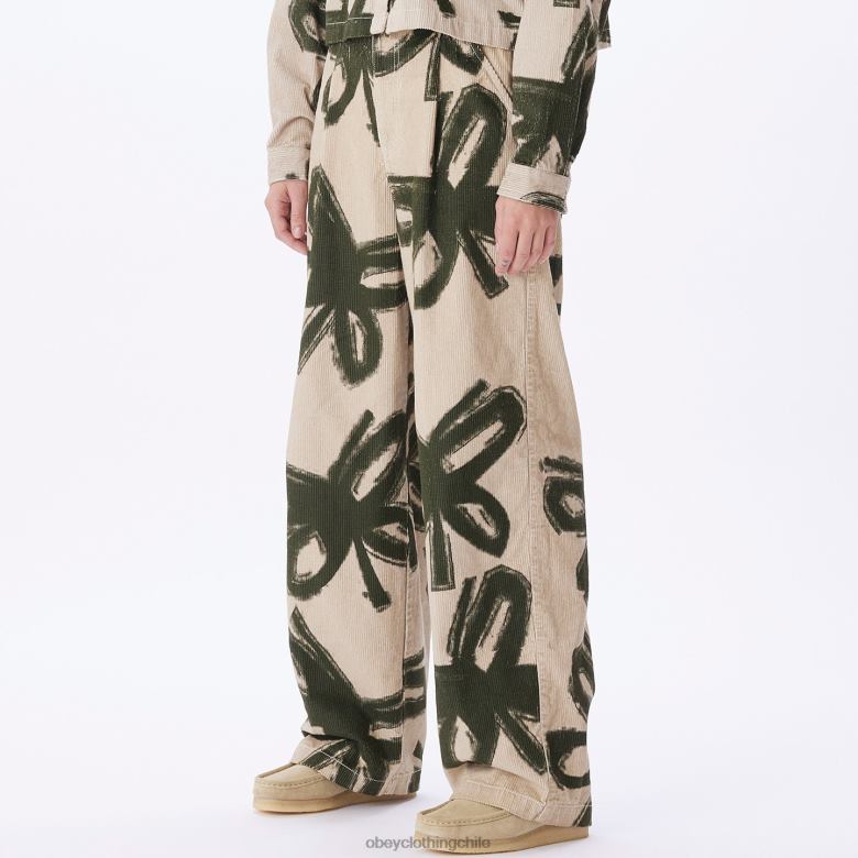 ropa 40VX650 mujer pantalón nabi baggy de pana OBEY arcilla multi