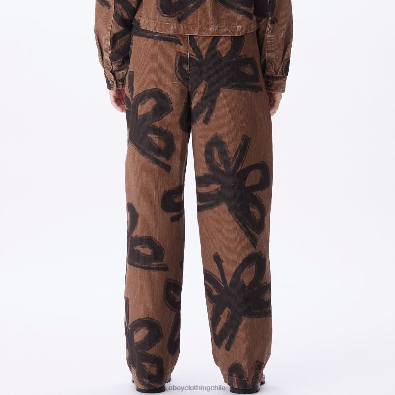 ropa 40VX651 mujer pantalón nabi baggy de pana OBEY catechu madera multi