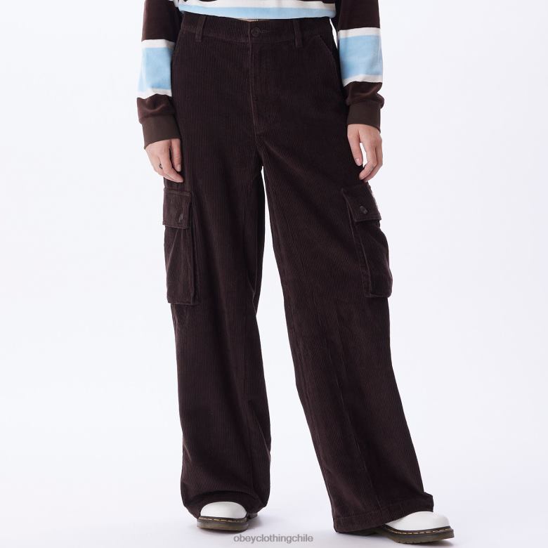 ropa 40VX657 mujer pantalones cargo holgados andrea OBEY java marrón