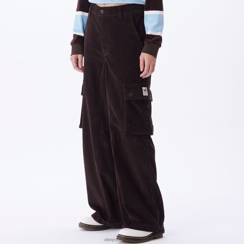ropa 40VX657 mujer pantalones cargo holgados andrea OBEY java marrón