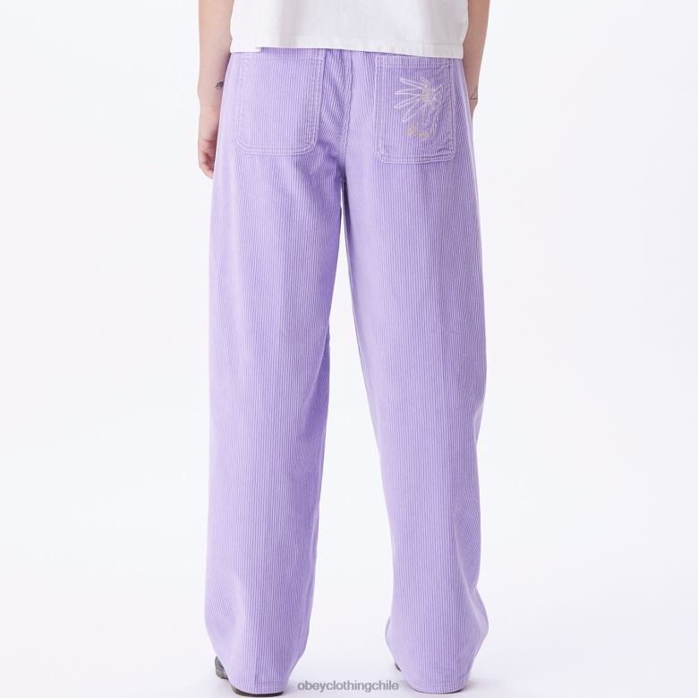ropa 40VX669 mujer pantalon donna big pana OBEY Rosa purpura
