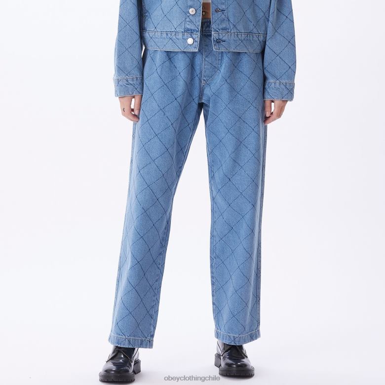 ropa 40VX675 mujer denim denim diamante fácil OBEY índigo claro multicolor
