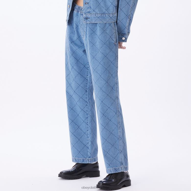 ropa 40VX675 mujer denim denim diamante fácil OBEY índigo claro multicolor