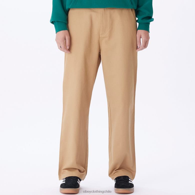 ropa 40VX679 mujer pantalón de carpintero brighton OBEY caqui claro