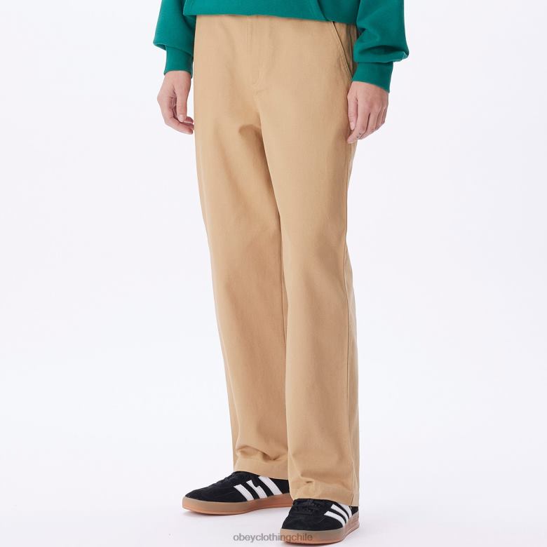 ropa 40VX679 mujer pantalón de carpintero brighton OBEY caqui claro