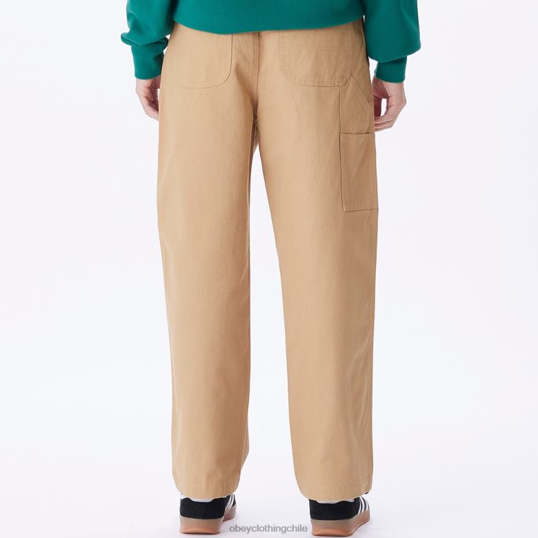 ropa 40VX679 mujer pantalón de carpintero brighton OBEY caqui claro