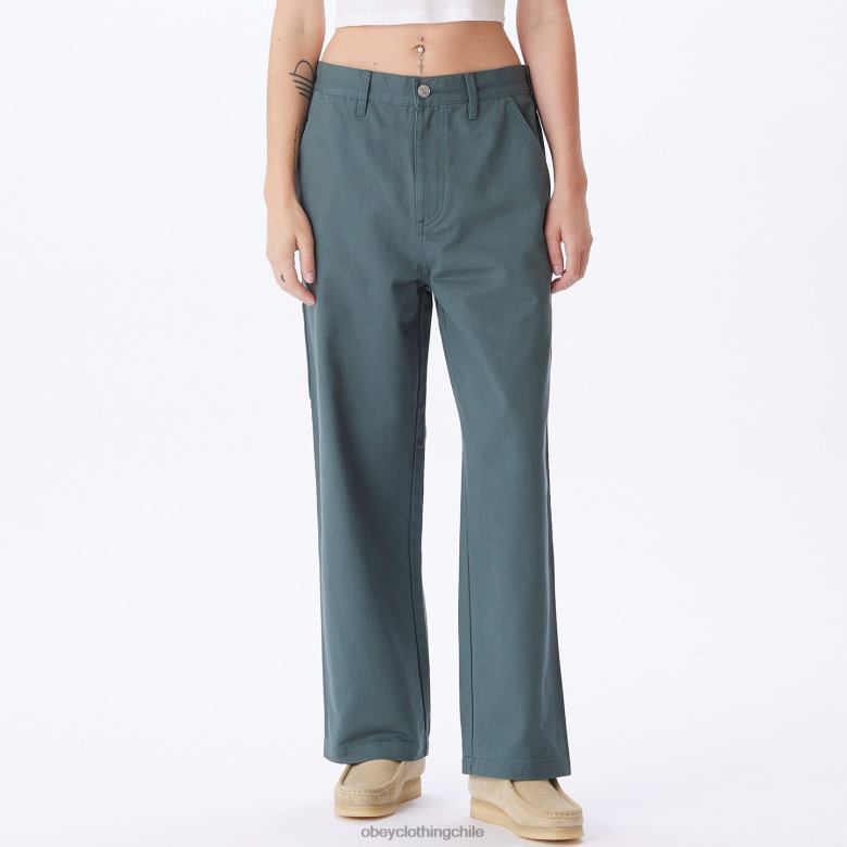 ropa 40VX681 mujer pantalón de carpintero brighton OBEY pino plateado