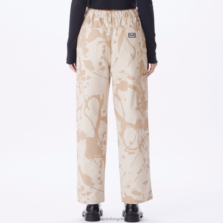 ropa 40VX682 mujer pantalones de carpintero con estampado Brighton OBEY arcilla multi