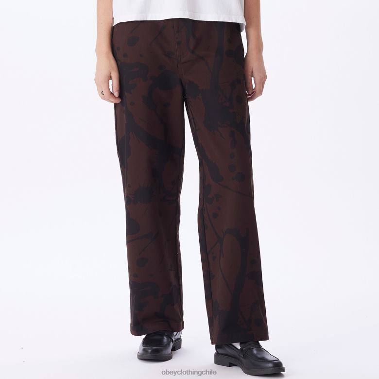 ropa 40VX683 mujer pantalones de carpintero con estampado Brighton OBEY java marrón multi