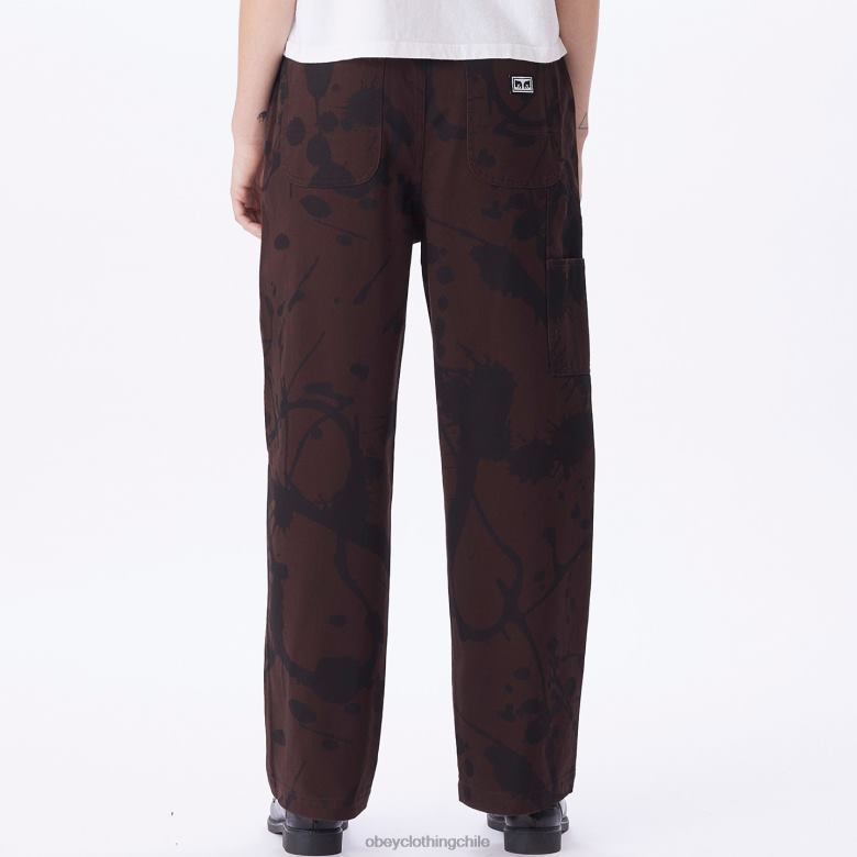 ropa 40VX683 mujer pantalones de carpintero con estampado Brighton OBEY java marrón multi