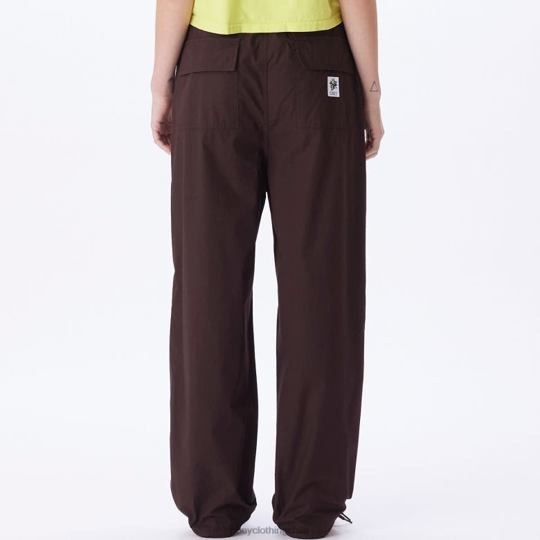 ropa 40VX689 mujer pantalón de paracaídas mina OBEY java marrón