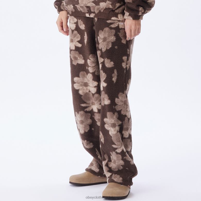 ropa 40VX696 mujer pantalón shaylin OBEY marrón chocolate multicolor
