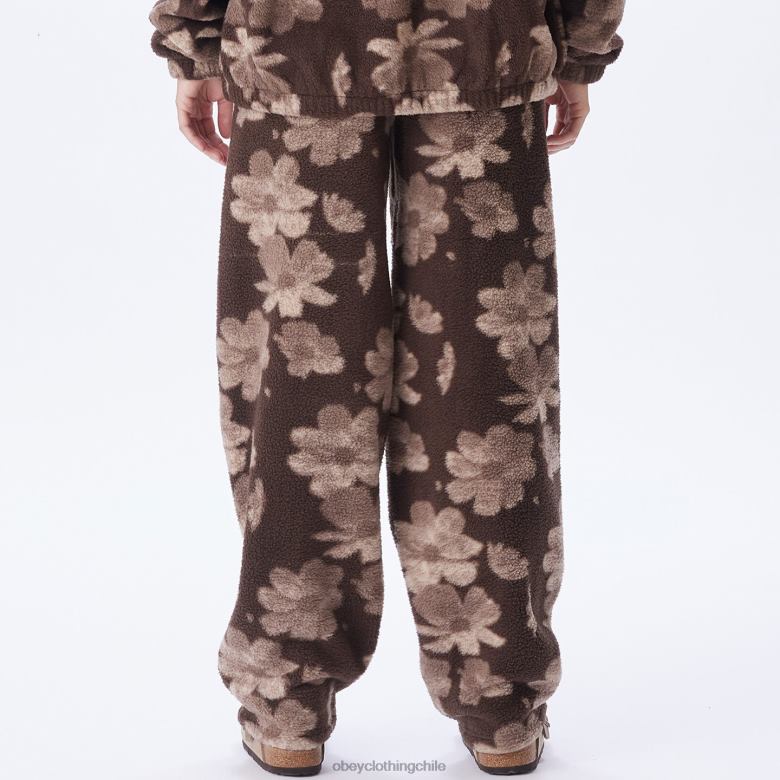 ropa 40VX696 mujer pantalón shaylin OBEY marrón chocolate multicolor