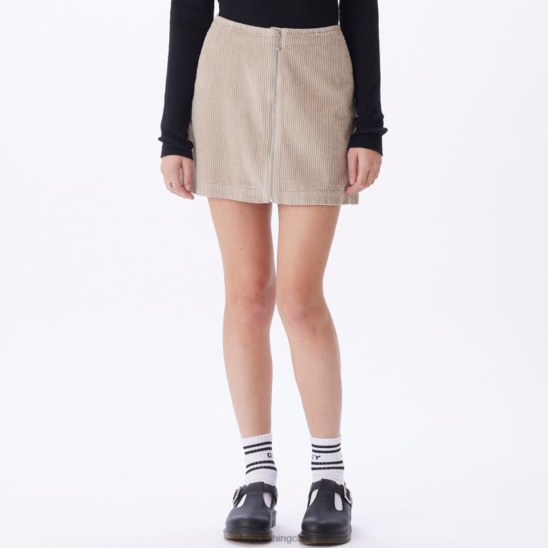 ropa 40VX701 mujer falda greta OBEY Gris plateado