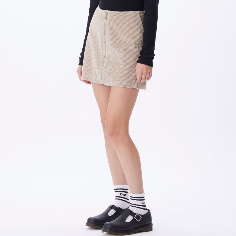 ropa 40VX701 mujer falda greta OBEY Gris plateado