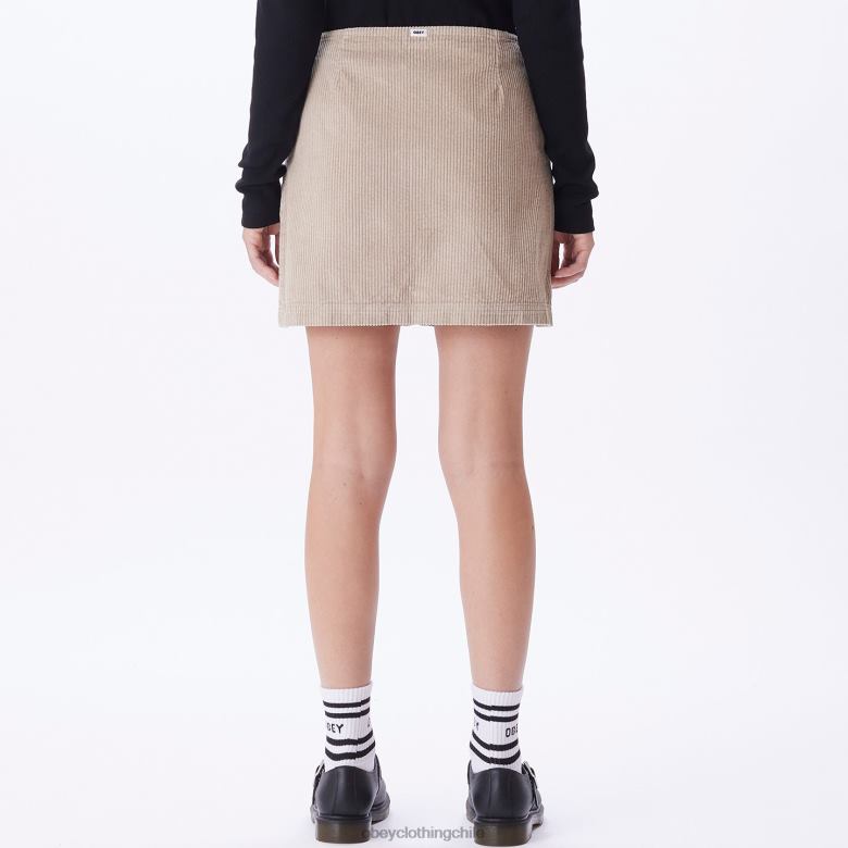 ropa 40VX701 mujer falda greta OBEY Gris plateado