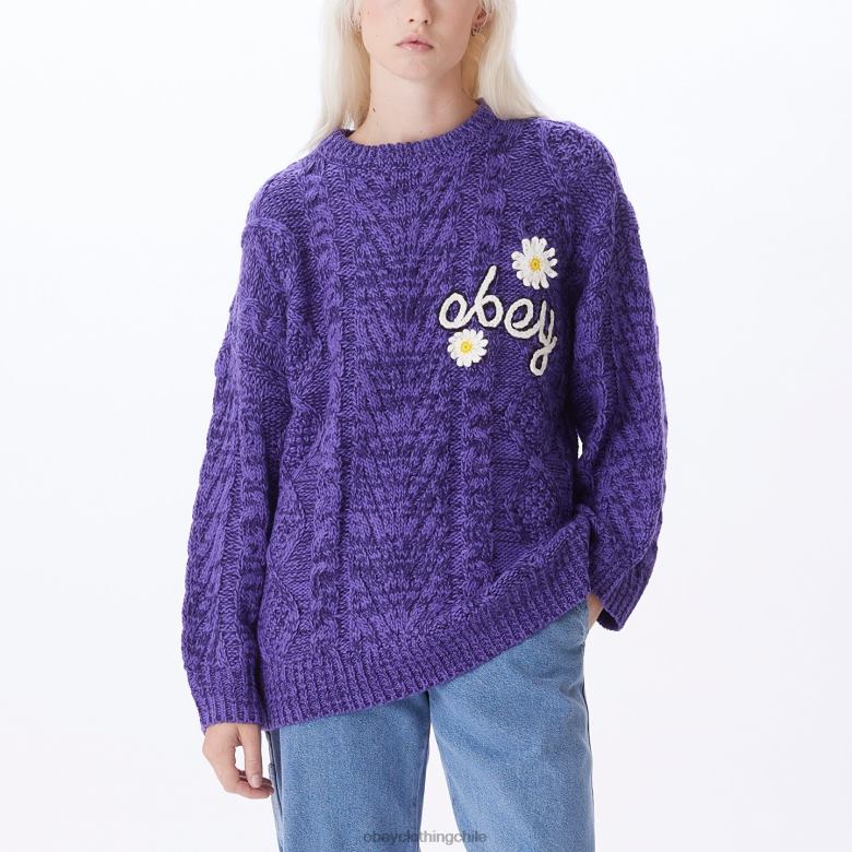 ropa 40VX671 mujer suéter floral OBEY flor de la pasión