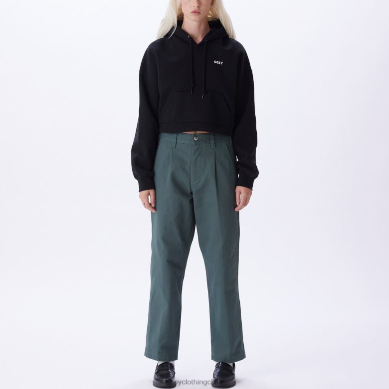 ropa 40VX707 mujer capucha con logo llamativo OBEY negro
