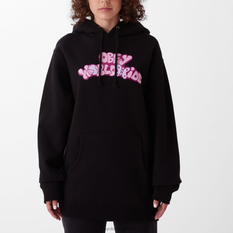 ropa 40VX713 mujer sudadera con capucha mariposa mundial ii OBEY negro