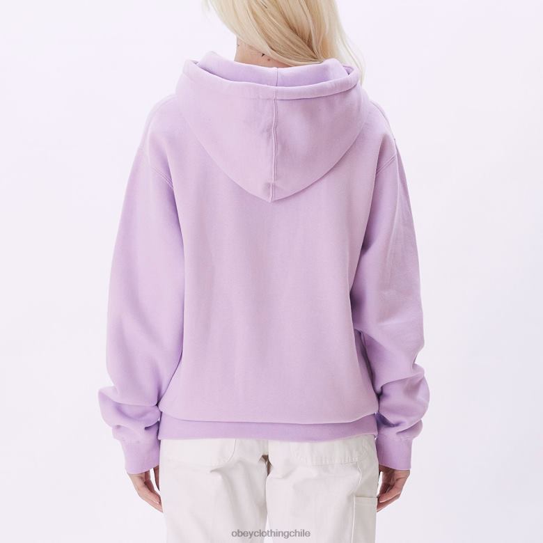 ropa 40VX718 mujer Capucha básica con diseño de mariposa en llamas. OBEY lavanda