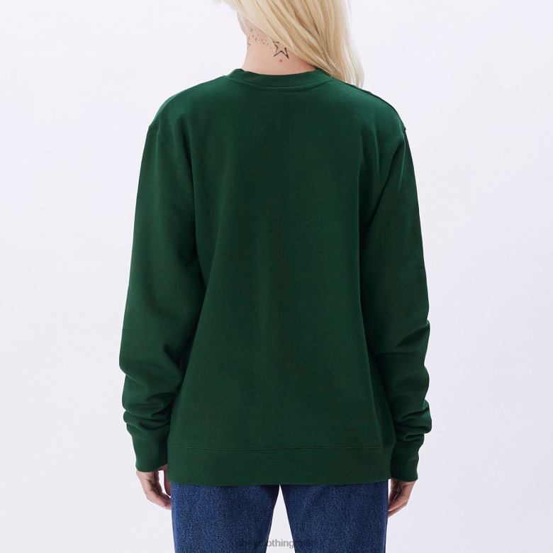 ropa 40VX719 mujer etiqueta básica cuello redondo OBEY verde oscuro