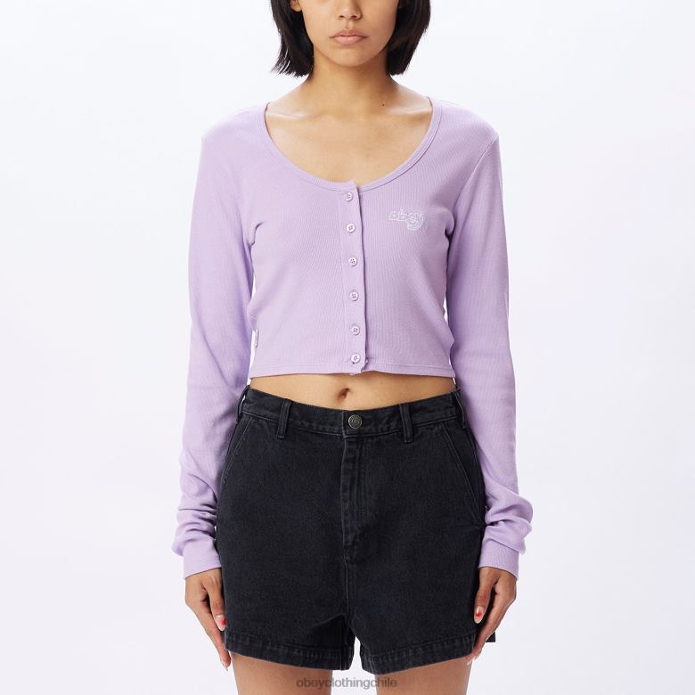 ropa 40VX723 mujer cárdigan corto millie OBEY lavanda digital