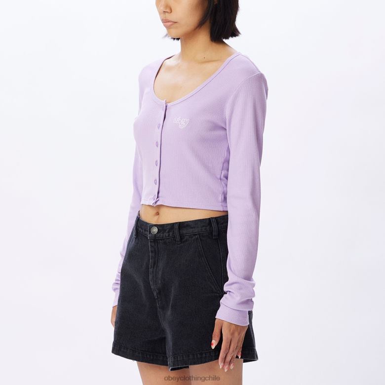 ropa 40VX723 mujer cárdigan corto millie OBEY lavanda digital