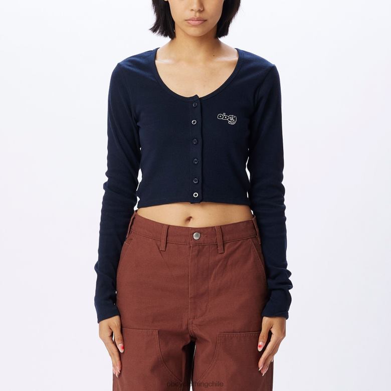 ropa 40VX724 mujer cárdigan corto millie OBEY azul marino oscuro