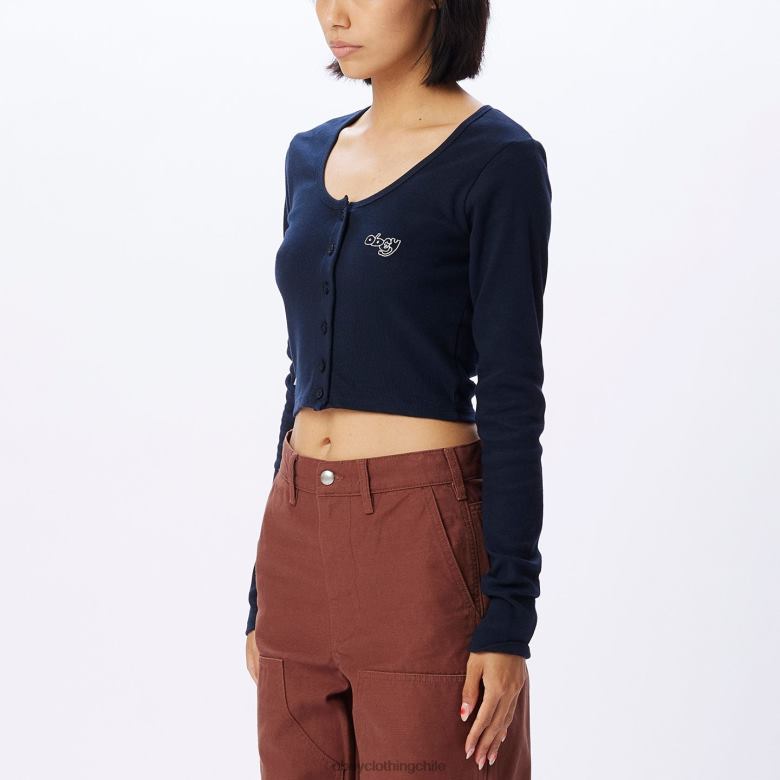 ropa 40VX724 mujer cárdigan corto millie OBEY azul marino oscuro